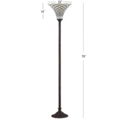 70" White Tiffany Torchiere Floor Lamp (Includes LED Light Bulb) Bronze - JONATHAN Y 7 70" White Tiffany Torchiere Floor Lamp (Includes LED Light Bulb) Bronze - JONATHAN Y -Jonathan Y Store GUEST e1d02aa4 2554 4bef 910e e932801f3107