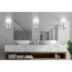 JONATHAN Y Caleb 6" 1-Light Contemporary LED Vanity Light - Chrome/Black
