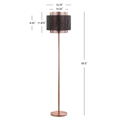 Jonathan Y Tribeca 60.5" Metal Floor Lamp - Copper and Blackened Finish 5 Jonathan Y Tribeca 60.5" Metal Floor Lamp - Copper and Blackened Finish - Image 3
