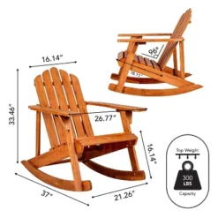 JONATHAN Y Kiawah Classic Acacia Wood Outdoor Adirondack Rocking Chair -Jonathan Y Store GUEST e2a8a237 5777 4ef8 9645 66b6de779dd5
