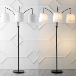 JONATHAN Y Sylva 72.5" Mid-Century Modern 3-Light Adjustable LED Arc Floor Lamp - Black -Jonathan Y Store GUEST e2e28959 cef1 44b3 8b5b 459b755bd8fa