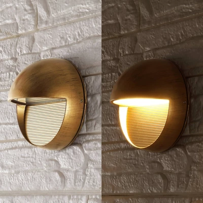 JONATHAN Y Orbe 6.25" Integrated LED Outdoor Metal Wall Sconce in Antique Gold 9 JONATHAN Y Orbe 6.25" Integrated LED Outdoor Metal Wall Sconce in Antique Gold - Image 7