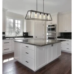 JONATHAN Y Floyd 26.75" 5-Light LED Adjustable Farmhouse Pendant - Oil Rubbed Bronze