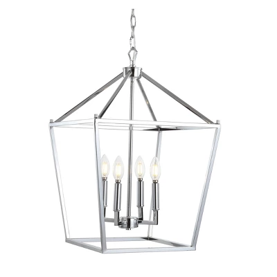 JONATHAN Y 16" Metal Pagoda Lantern Pendant - Includes LED Bulb 3 JONATHAN Y 16" Metal Pagoda Lantern Pendant - Includes LED Bulb