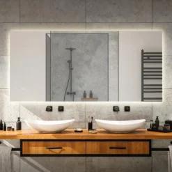 Anti-Fog LED Bathroom Mirror - Nora Frameless Backlit Vanity Mirror with Smart Touch -Jonathan Y Store GUEST e3974bc0 afa5 4860 b604 ae24f89d43b9