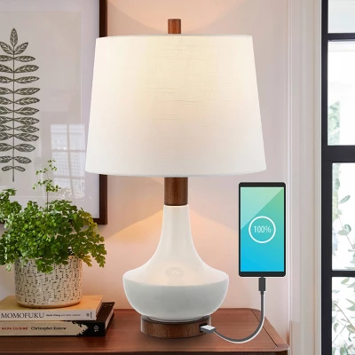 JONATHAN Y Finn 23" Vintage Minimalist Iron LED Table Lamp with USB Charging Port 4 JONATHAN Y Finn 23" Vintage Minimalist Iron LED Table Lamp with USB Charging Port - Image 2