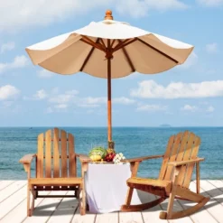 JONATHAN Y Kiawah Classic Acacia Wood Outdoor Adirondack Rocking Chair -Jonathan Y Store GUEST e8977360 f3ab 4a30 9829 b07017426b66