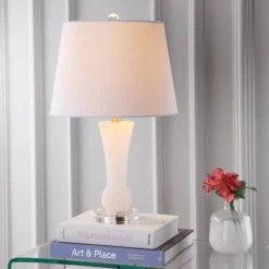 JONATHAN Y Eliza 23" Alabaster Table Lamp - White (LED Bulb Included)