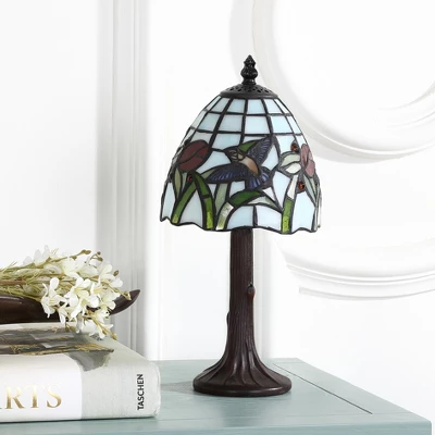 JONATHAN Y Hummingbird Tiffany-Style LED Table Lamp with Stained Glass Shade 6 JONATHAN Y Hummingbird Tiffany-Style LED Table Lamp with Stained Glass Shade - Image 4