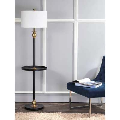 JONATHAN Y Evans 61" Metal End Table Floor Lamp with Integrated Table 4 JONATHAN Y Evans 61" Metal End Table Floor Lamp with Integrated Table - Image 2