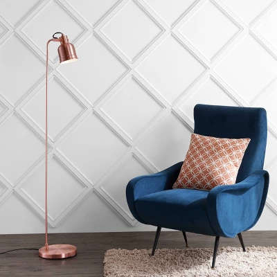 57" Metal Brandon Task Floor Lamp (Includes LED Light Bulb) Copper - JONATHAN Y 3 57" Metal Brandon Task Floor Lamp (Includes LED Light Bulb) Copper - JONATHAN Y