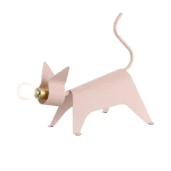 JONATHAN Y Penelope 11.75" Modern Industrial Feline Iron Kids' Lamp - Pink