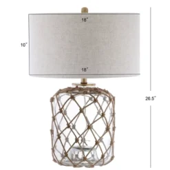 26.5" Glass And Rope Mer Table Lamp (Includes LED Light Bulb) Brown - JONATHAN Y -Jonathan Y Store GUEST ec7a1f2e a41e 4f0a ac6f f468df7f3630