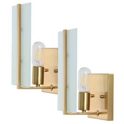JONATHAN Y Mila 5.5" Modern Art Deco LED Wall Sconce, Brass Gold (Set of 2) 4 JONATHAN Y Mila 5.5" Modern Art Deco LED Wall Sconce, Brass Gold (Set of 2) - Image 2