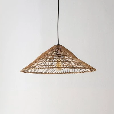 JONATHAN Y Nova 20.25" Farmhouse Coastal Rattan LED Pendant 5 JONATHAN Y Nova 20.25" Farmhouse Coastal Rattan LED Pendant - Image 3