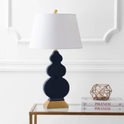JONATHAN Y Carter 29" Ceramic LED Table Lamp - Navy Blue/Gold -Jonathan Y Store GUEST edbf8291 38bd 4460 b501 598efabd462a