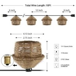 JONATHAN Y Maui 10ft 10-Light G40 Hemp Rope Outdoor String Lights -Jonathan Y Store GUEST edf41692 6f05 43eb 8cbe c4bfd141595b