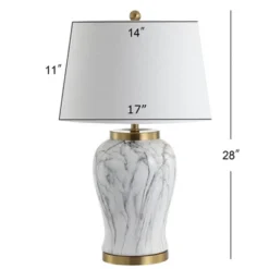 JONATHAN Y Prague 28" Ceramic Marble Table Lamp - White/Gold 7 JONATHAN Y Prague 28" Ceramic Marble Table Lamp - White/Gold -Jonathan Y Store GUEST eec6a3a4 8be0 4f4a b22c 441fc9e9fe32