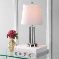 Jonathan Y 18" Lillian Silver Metal Mini Table Lamp with LED Bulb
