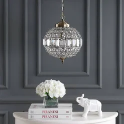 JONATHAN Y Georgina 12" Crystal and Metal Globe Chandelier Pendant - Antique Brass 7 JONATHAN Y Georgina 12" Crystal and Metal Globe Chandelier Pendant - Antique Brass -Jonathan Y Store GUEST f02cb655 5142 4ef5 b9d8 74a57c5921b0