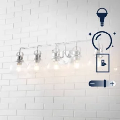 JONATHAN Y Shirley 36.25" 5-Light Chrome Vanity Light with Seeded Glass -Jonathan Y Store GUEST f0576cfd 2264 40d3 88d2 30ba935b88ae