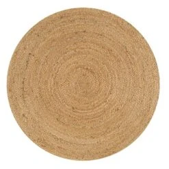 JONATHAN Y Soleil Round Jute Area Rug - 8' Braided Natural Fiber Flooring