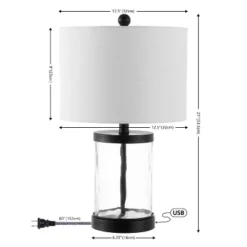 JONATHAN Y Alexander 21" Modern Water Glass Table Lamps with USB Ports, Set of 2 -Jonathan Y Store GUEST f116ba1b 245a 4f65 944d dd88fd61717f