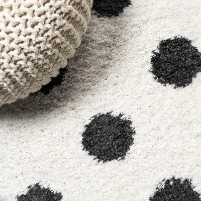 Pere Modern Charcoal Dot Shag Area Rug - JONATHAN Y 8 Pere Modern Charcoal Dot Shag Area Rug - JONATHAN Y - Image 6