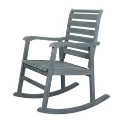 JONATHAN Y Carey Modern Slat-Back Acacia Wood Patio Outdoor Rocking Chair -Jonathan Y Store GUEST f2be4331 2ef8 4521 b7cc 419eeb7894db