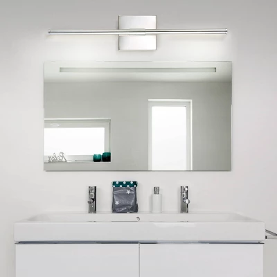 JONATHAN Y Makena 28" Dimmable Metal LED Wall Sconce - Polished Chrome 3 JONATHAN Y Makena 28" Dimmable Metal LED Wall Sconce - Polished Chrome