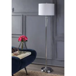 JONATHAN Y Reese 59.5" Crystal Column Floor Lamp with LED Bulb, Silver -Jonathan Y Store GUEST f631b5b8 23fc 48cf b7e2 8f4319658bd8