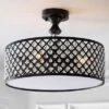 JONATHAN Y Elise 17" Black Metal and Crystal Drum Semi-Flush Mount Ceiling Light 2 JONATHAN Y Elise 17" Black Metal and Crystal Drum Semi-Flush Mount Ceiling Light -Jonathan Y Store GUEST f69a3bbe 3df6 43f2 9cc9 06076813ceb8