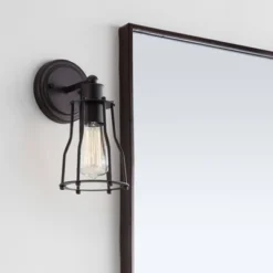 JONATHAN Y Evelyn 5.13" Metal Vanity Wall Light - Industrial Black Sconce