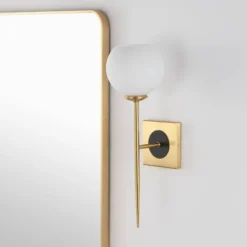 JONATHAN Y Sylvie 6" 1-Light Brass Gold & White Iron LED Wall Sconce 15 JONATHAN Y Sylvie 6" 1-Light Brass Gold & White Iron LED Wall Sconce -Jonathan Y Store GUEST f85bdd82 a8cd 4af8 9d29 9f4720221ef6