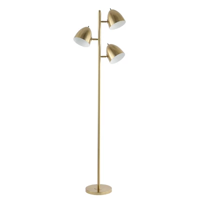 JONATHAN Y Billy 66.5" 3-Light Modern Contemporary Iron LED Floor Lamp - Brass Gold 8 JONATHAN Y Billy 66.5" 3-Light Modern Contemporary Iron LED Floor Lamp - Brass Gold - Image 6