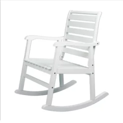 JONATHAN Y Carey Modern Slat-Back Acacia Wood Patio Outdoor Rocking Chair -Jonathan Y Store GUEST fa07d037 c016 413c 9c07 12966cd7f3ea