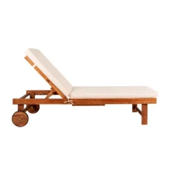 JONATHAN Y Seabrook 69 x 24 Inch Outdoor Acacia Wood Lounger with Pull-Out Table & Wheels -Jonathan Y Store GUEST fa2b2ec4 8c97 495a b23e 9ad24f296aa0