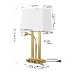 JONATHAN Y Blaire 23.75" 2-Light Metal Table Lamp with USB Charging Port -Jonathan Y Store GUEST fbaf74b2 e086 4e3e 89ad 0fcc457876d3