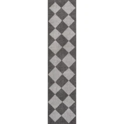 JONATHAN Y Draper Classic Geometric Diamond Pattern Runner Rug