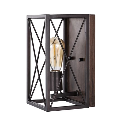 JONATHAN Y Norris X-Frame Rustic Iron Farmhouse LED Wall Sconce 7 JONATHAN Y Norris X-Frame Rustic Iron Farmhouse LED Wall Sconce - Image 5