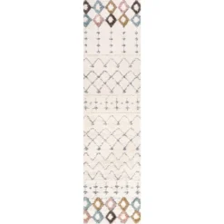 Pia Moroccan Trellis Plush Carved Area Rug - JONATHAN Y