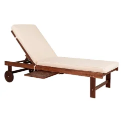 JONATHAN Y Seabrook 69 x 24 Inch Outdoor Acacia Wood Lounger with Pull-Out Table & Wheels -Jonathan Y Store GUEST fd370230 9a56 416c 83a6 f3c15a4c5241