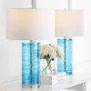 JONATHAN Y 27.5" LED Fused Glass Cylinder Table Lamps - Set of 2