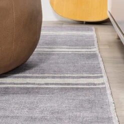 Bande Distressed Ticking Stripe Machine-Washable Area Rug - JONATHAN Y -Jonathan Y Store GUEST fda06c3f f32f 462e a086 b3a3f12b27a1