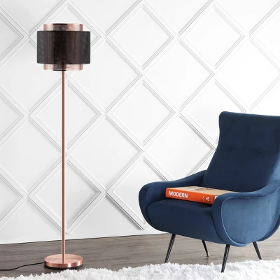 Jonathan Y Tribeca 60.5" Metal Floor Lamp - Copper and Blackened Finish 4 Jonathan Y Tribeca 60.5" Metal Floor Lamp - Copper and Blackened Finish - Image 2