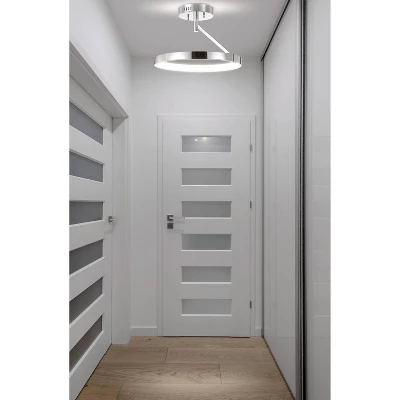 JONATHAN Y Owen 17.5" Metal Dimmable Semi Flush Mount Ceiling Light - Chrome 6 JONATHAN Y Owen 17.5" Metal Dimmable Semi Flush Mount Ceiling Light - Chrome - Image 4